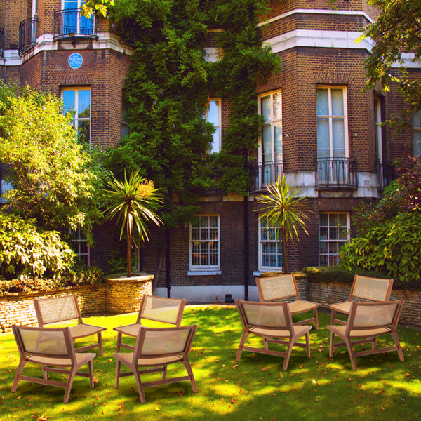 Bayou Breeze Aner Rubberwood Outdoor Stackable Dining Side Chair Wayfair